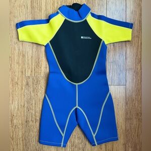 Mountain Warehouse Kids Yellow Blue Shorty Junior Wetsuit size 5/6 NWT